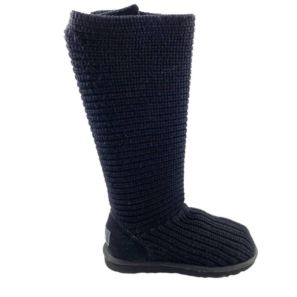 UGG 5819 Classic Cardy Black Knit Tall Sweater Boots Women's 6 - Picture 3 of 12